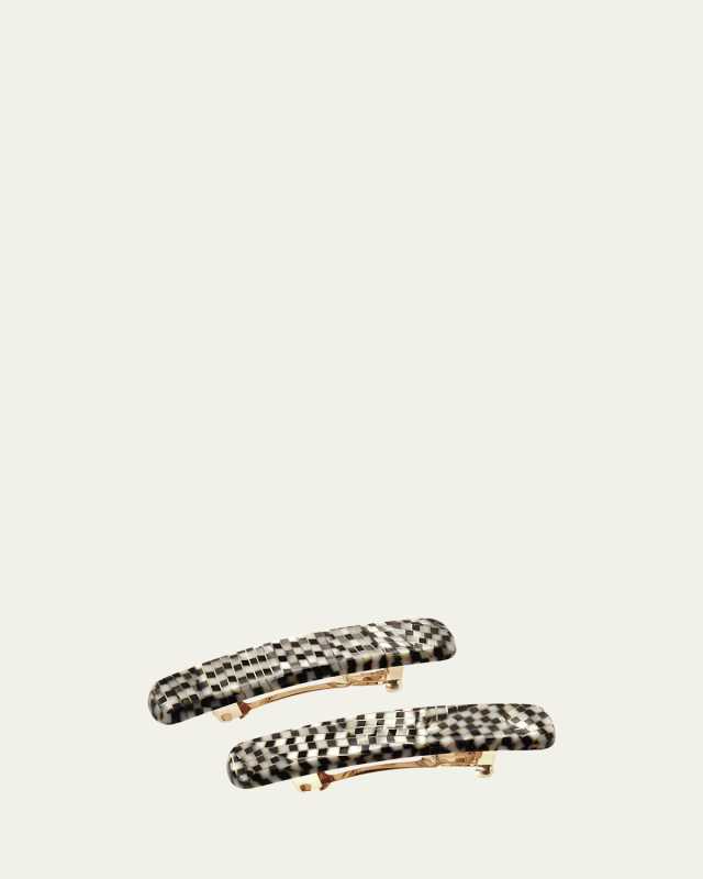 Mini Classic Rectangle Barrettes, Set of 2